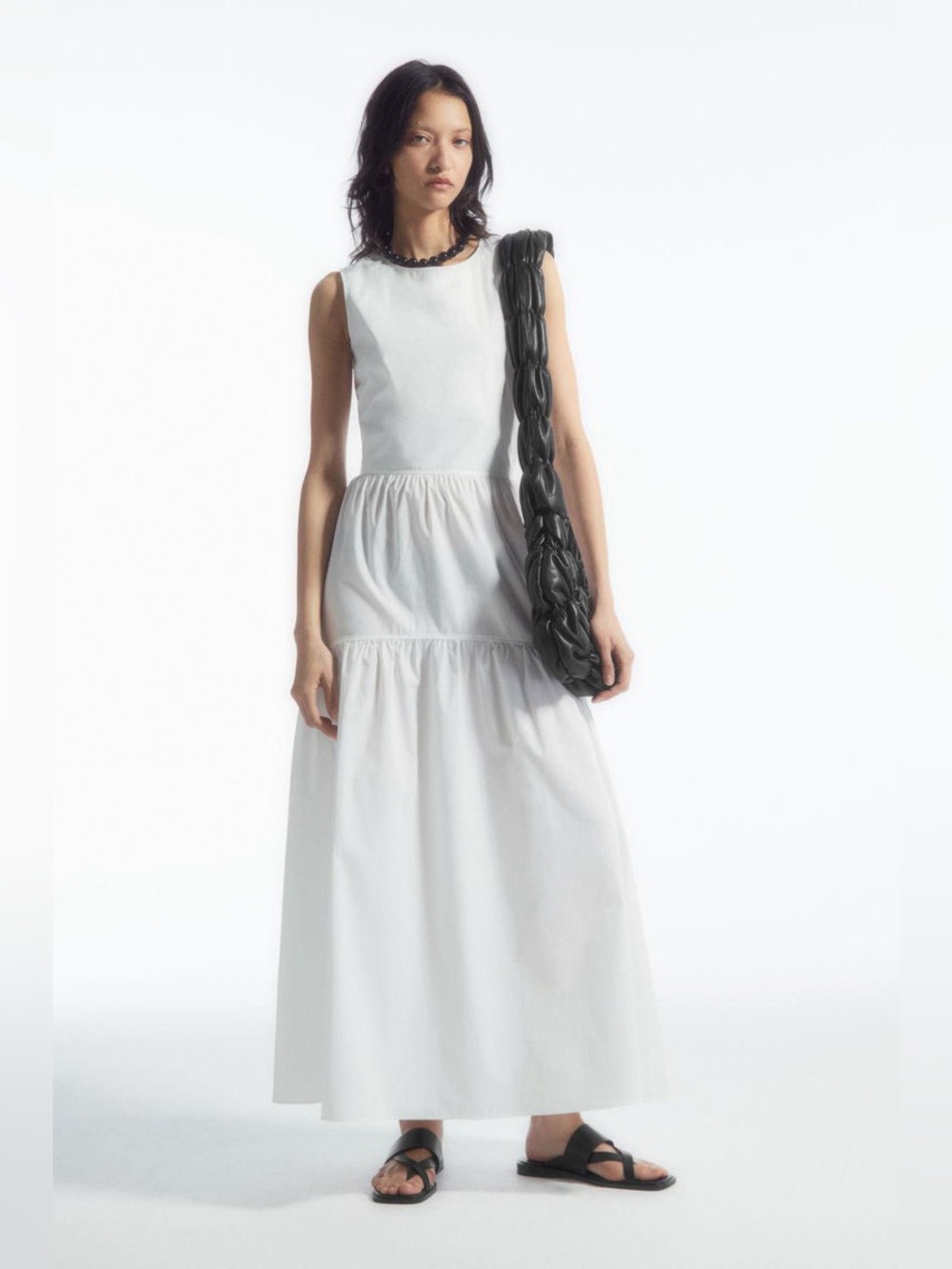 COS *NWT* Open Back Tiered Dress in White - Size 2 - Picture 3 of 10